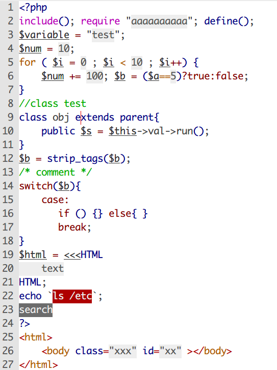 vim style white light